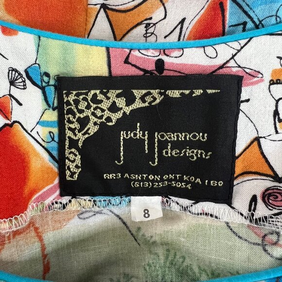 Vintage 90s Y2K Tropical Print Tank Top Blouse Vacation Hawaiian Tourist Cropped - Picture 6 of 8